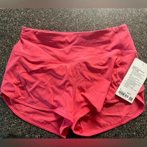 lululemon glaze pink speed up HR short 2.5” lined size 6 nwt - Picture 2 of 4